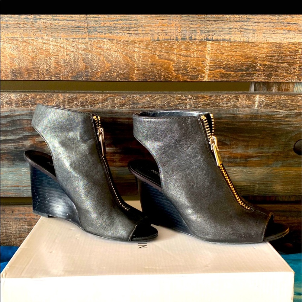 Nine West peep toe wedges